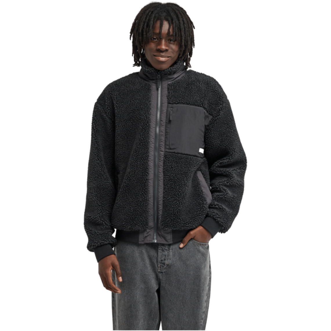 2026 Element Mens Oak Sherpa Fleece ELYJK00224 - Off Black